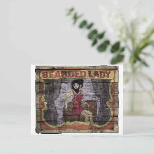 Beared Lady  Canival Banner Briefkaart (Staand voorkant)