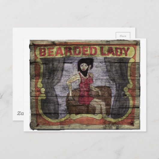 Beared Lady  Canival Banner Briefkaart (Voorkant / Achterkant)
