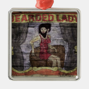 Beared Lady  Canival Banner Metalen Ornament