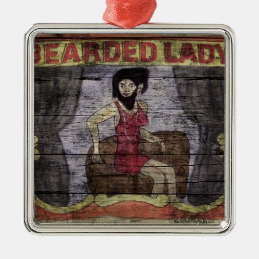 Beared Lady  Canival Banner Metalen Ornament (Voorkant)