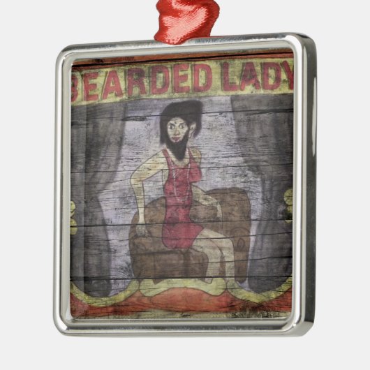 Beared Lady  Canival Banner Metalen Ornament (Links)