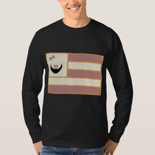 Beared Lady Vlag Mannen Lang Slapje t-shirt (Voorkant)