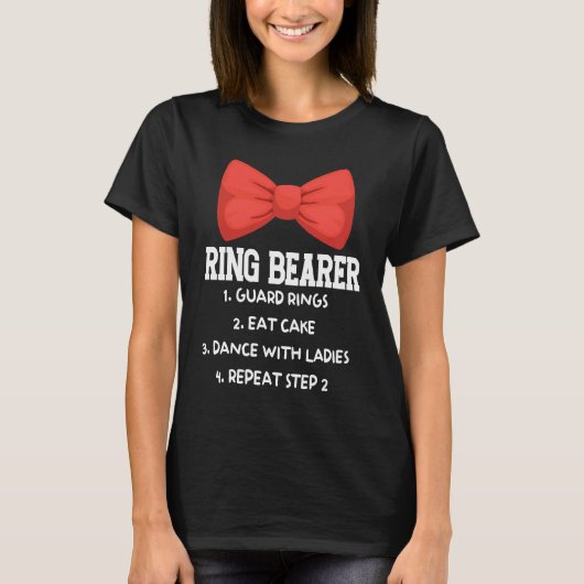 Bearer Ring Guard Rings Eat Cake Wedding Marriage T-shirt (Voorkant)