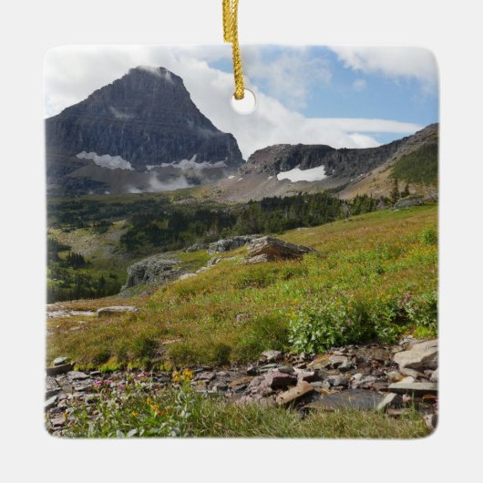 Bearhat Mountain en gletsjerrivier Keramisch Ornament (Voorkant)