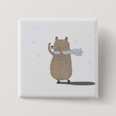 BEARIE CUTIE VIERKANTE BUTTON 5,1 CM (Voorkant)