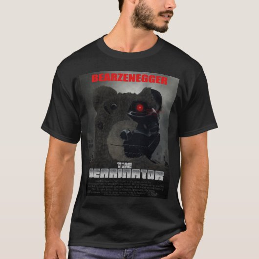 BEARINATOR Movie Poster Style T-Shirt (Voorkant)