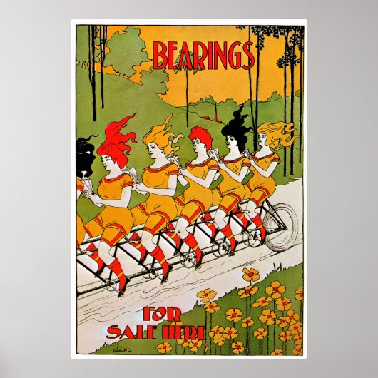 Bearings 1896 ~ reclamemateriaal voor fietsen poster (Voorkant)