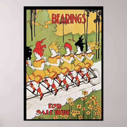 Bearings, c. 1896 Art Nieuwe Reclame Poster (Voorkant)