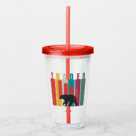 Bearish market | Trader | Simple design Acryl Drinkbeker