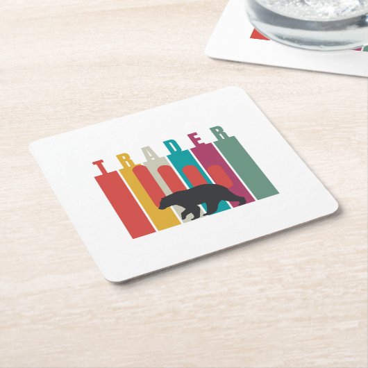 Bearish market | Trader | Simple design Kartonnen Onderzetters (Schuin)