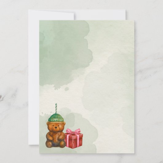 Bearista Coffee Bear "Beary Merry Christmas" Card Kaart (Achterkant)