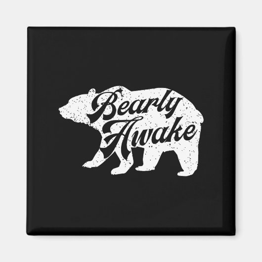 Bearly Awake Bear. Funny Bear Christmas Pajamas Gi Magneet (Voorkant)