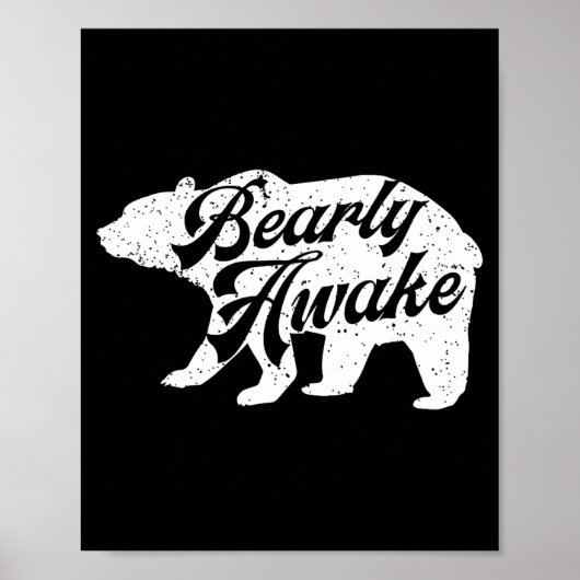 Bearly Awake Bear. Funny Bear Christmas Pajamas Gi Poster (Voorkant)