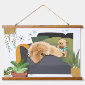 BEARLY AWAKE - CHOW-hout met tapijt Hangend Wandkleed (Voorkant)
