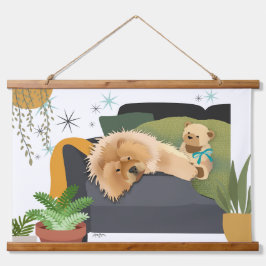 BEARLY AWAKE - CHOW-hout met tapijt Hangend Wandkleed