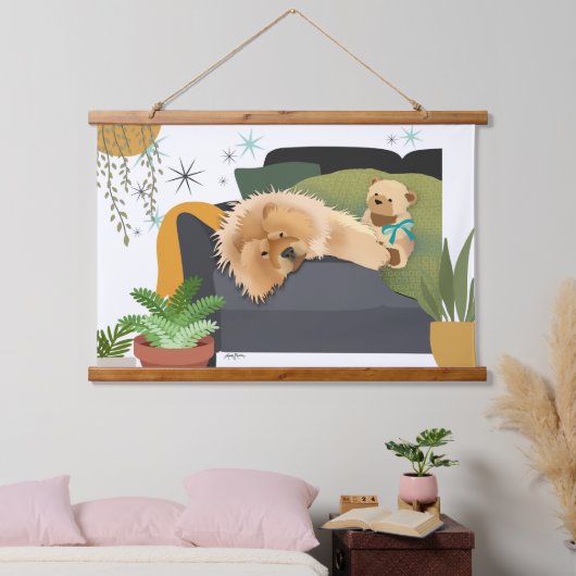 BEARLY AWAKE - CHOW-hout met tapijt Hangend Wandkleed (Slaapkamer)
