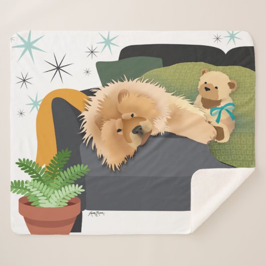 BEARLY AWAKE - CHOW sherpa blanket Sherpa Deken (Voorkant (horizontaal))