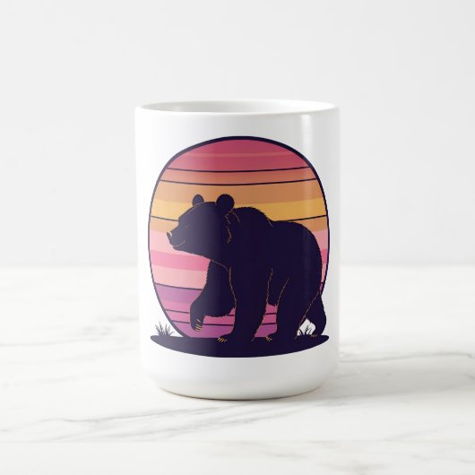Bearly Awake – Funny Retro Beer Sunset Design Coff Koffiemok (Center)