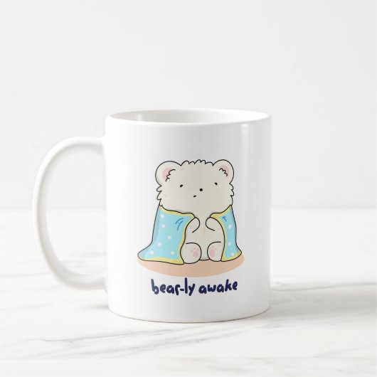 Bearly Awake Funny Sleepy Beer Pun Koffiemok (Links)