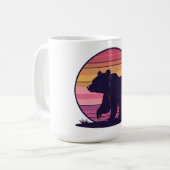 Bearly Awake – Grappig Retro Beer Sunset Design Koffiemok (Voorkant links)