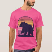 Bearly Awake – Grappig Retro Beer Sunset Design T-shirt (Voorkant)