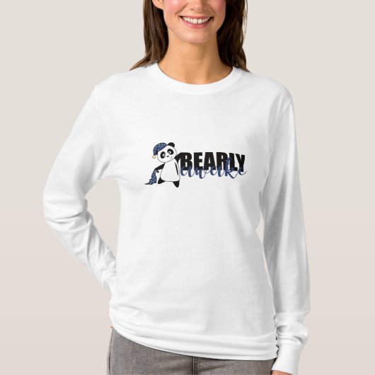 Bearly Awake Panda Sleepyhead Teddy T-shirt (Voorkant)