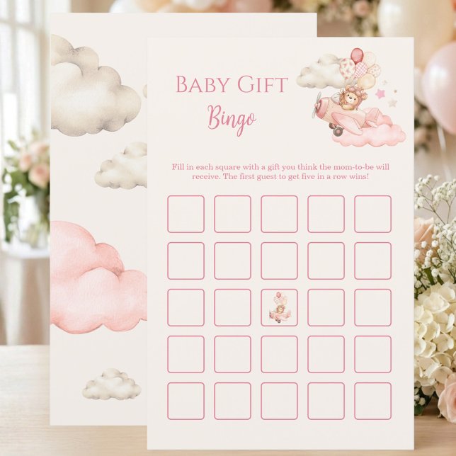 Bearly Baby Shower Cadeau Bingo Spel    (We Can Bealy Wait Tedd Bear Gift Bingo Game | Girl Baby Shower)