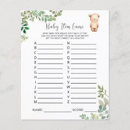 Bearly Baby Spel. Baby Shower Spel