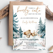 Bearly Cute Baby Shower Invitation | Woodland Bear Kaart