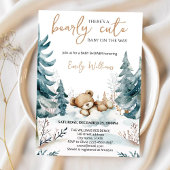 Bearly Cute Baby Shower Invitation | Woodland Bear Kaart