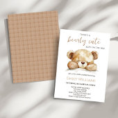 Bearly Cute Baby Shower | Neutrale minimalistische Kaart