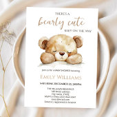 Bearly Cute Baby Shower | Neutrale minimalistische Kaart