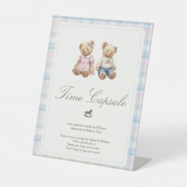 Bearly first birthday Twins Reclamebord Met Voetstuk
