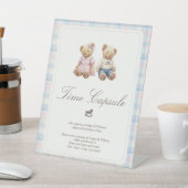 Bearly first birthday Twins  Reclamebord Met Voetstuk (Insitu)