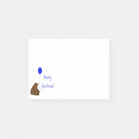 Bearly Functional, Fun Balloon Beer Quote Post-it® Notes (Voorkant)