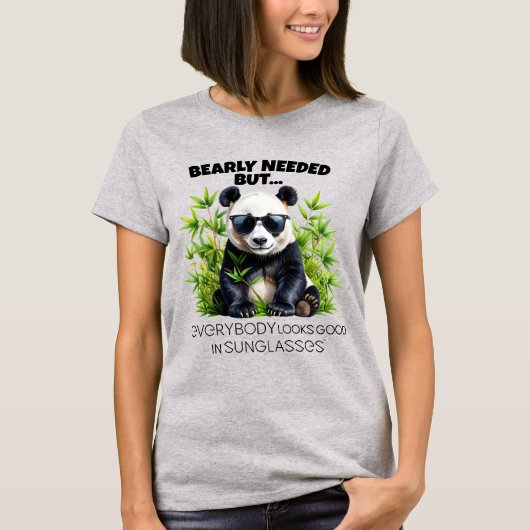 Bearly Needed Panda Shades Pun – ELGIS T-shirt (Voorkant)