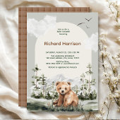 Bearly schattig waterverf bos beer baby shower kaart