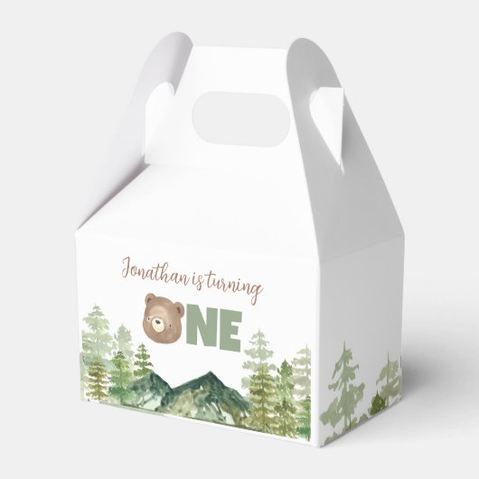 Bearly verandert een eerste verjaardagsthema in Wo Bedankdoosjes (Achterkant)