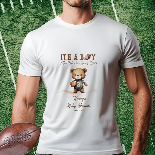 Bearly Wait Amerikaans Football Baby shower Tri-Blend Shirt