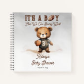 Bearly Wait Amerikaanse Football Baby shower Gast Notitieboek (Voorkant)