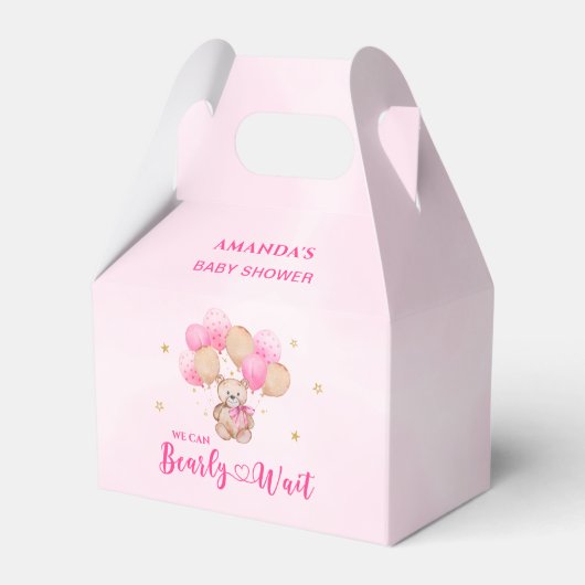 Bearly Wait Baby Shower Bedankdoosjes (Voorkant Zijde)