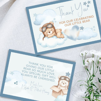 Bearly Wait Baby Shower Bedankkaart