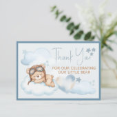 Bearly Wait Baby Shower Bedankkaart (Staand voorkant)