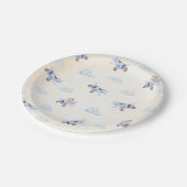 Bearly Wait Baby Shower Flying Bear & Cloud  Papieren Bordje (Gekanteld)