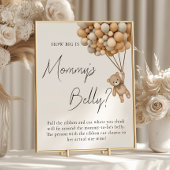 Bearly Wait Baby shower Hoe groot Mommys Belly Sig Poster