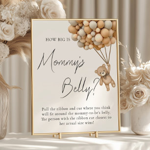 Bearly Wait Baby shower Hoe groot Mommys Belly Sig Poster
