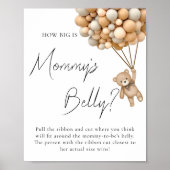Bearly Wait Baby shower Hoe groot Mommys Belly Sig Poster (Voorkant)