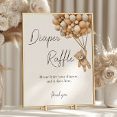 Bearly Wait Baby shower Luier Raffle Sign Poster