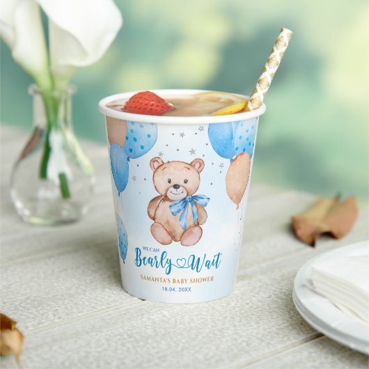 Bearly Wait baby shower Papieren Bekers (Insitu)