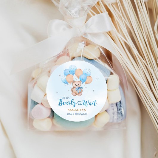 Bearly Wait Baby Shower Ronde Sticker